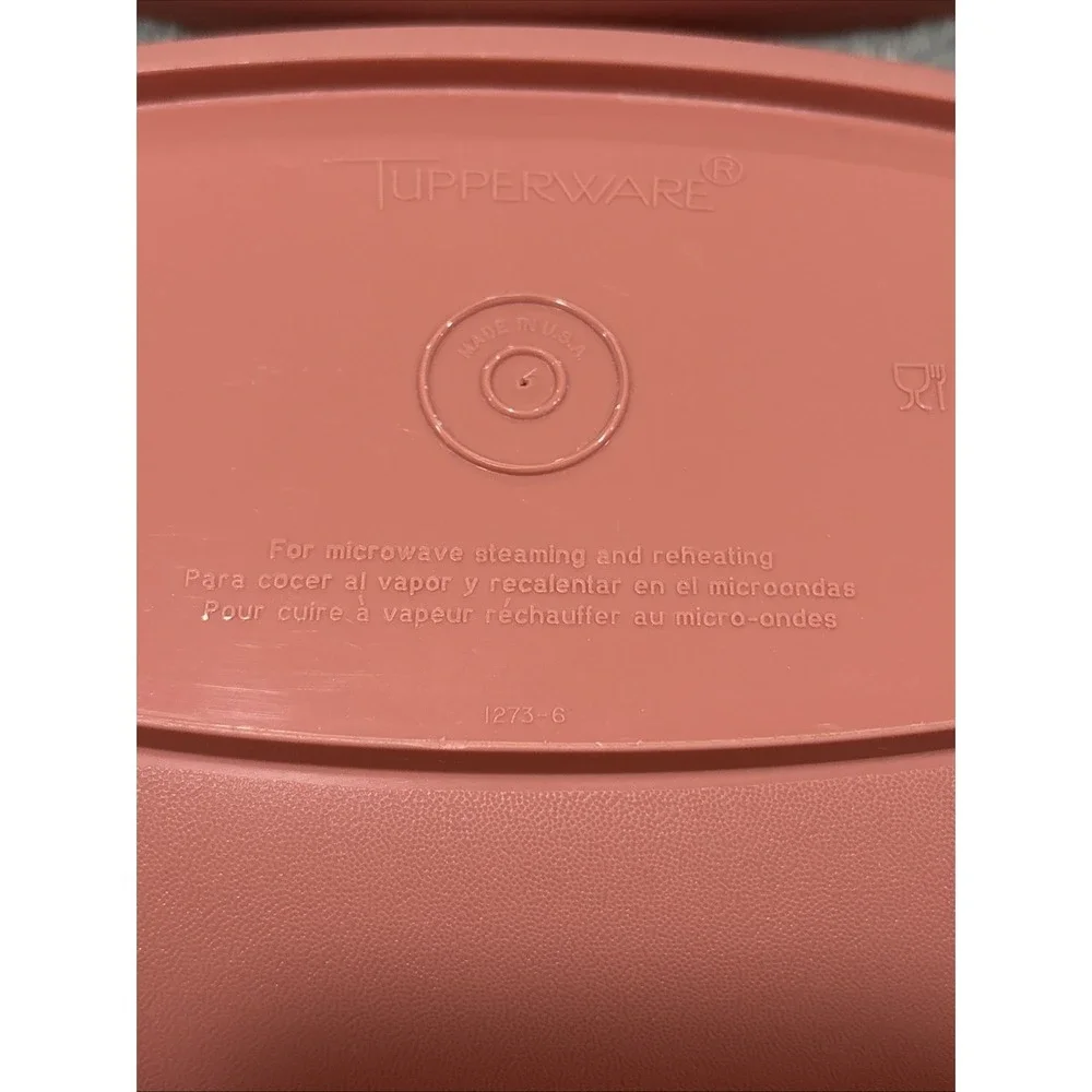 TUPPERWARE Microwave Food Steamer 6 Cups Dusty Rose Pink 3 Piece 1273-6 Vintage